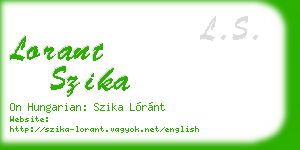 lorant szika business card