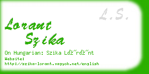lorant szika business card